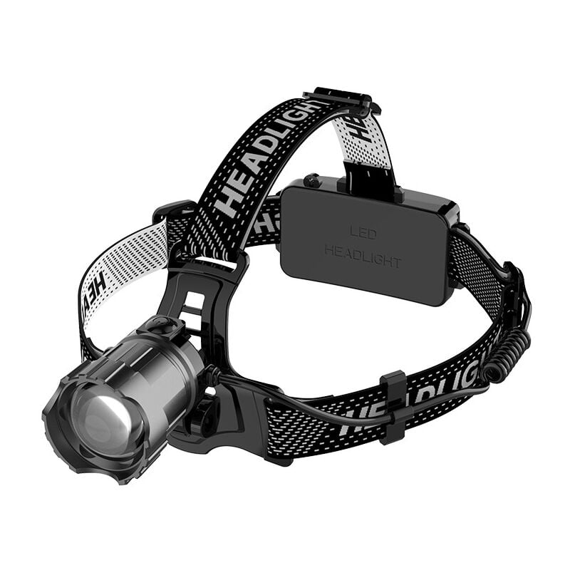 Lampe frontale LED rechargeable, lampe frontale 10000 Super Bright avec 3 modes d'éclairage, lampe frontale ajustable à 90°, lampe frontale légère