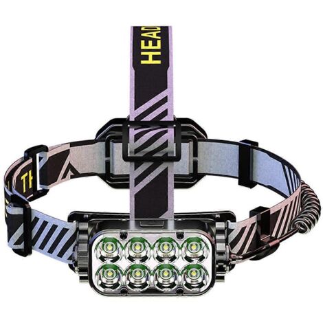 Lampe frontale LED rechargeable, lampe torche d'extérieur, lampe de recherche pour le camping