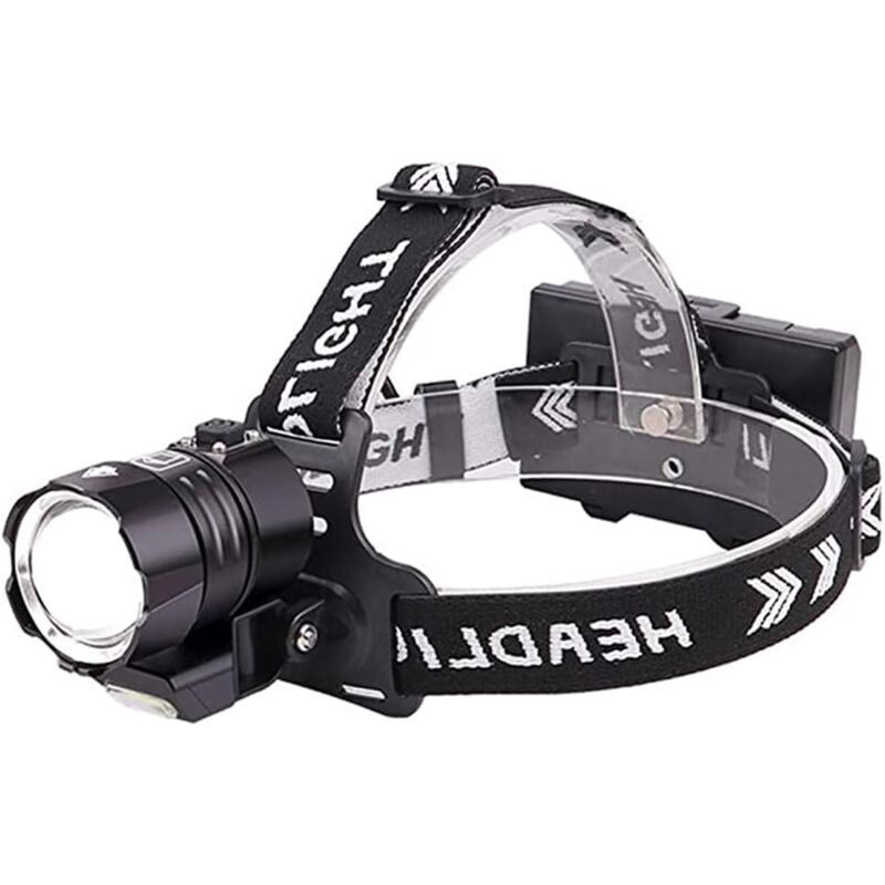 WAY - Lampe Frontale led Rechargeable ,Lampes Frontales Puissante led Torche Frontale Extérieure étanche 4 Modes Zoomable