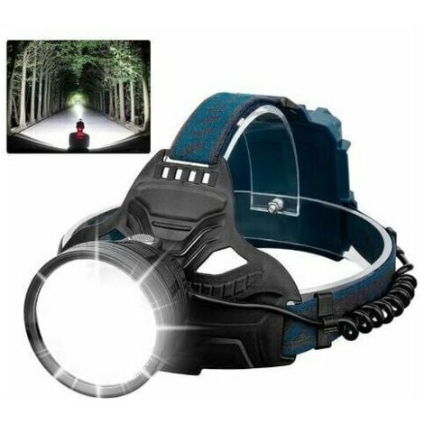 Lampe frontale LED rechargeable pour adultes 90 000 lumens super lumineuse lampe frontale réglable à 90° 4 modes IPX5 étanche USB lampe frontale rechargeable pour camping course chasse cyclisme