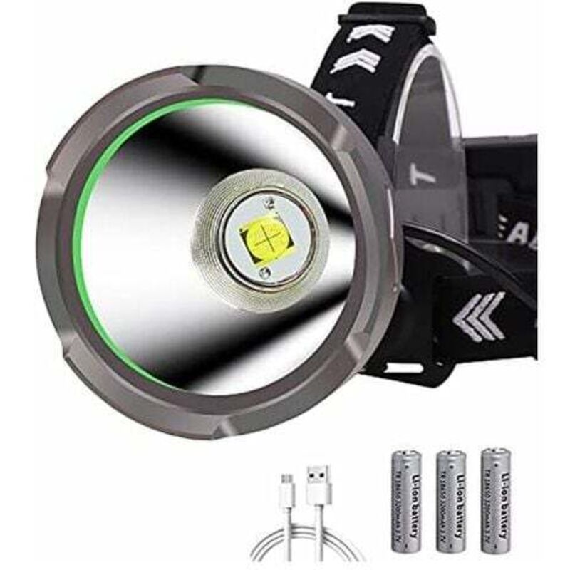 Lampe Frontale LED Rechargeable Puissante 15000 Lumens, WESLITE Longue Portée XHP90 Spotlight Lampe Frontale LED Ultra Puissante 4 Modes Projecteur