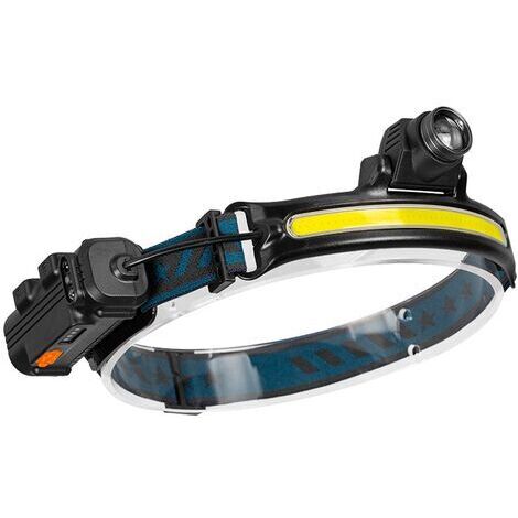 Lampe Frontale LED Rechargeable Puissante, Torche Frontale Zoom Avec Mode Capteur Sensible, Halo Light Étanche IPX65 pour la Pêche de Nuit, Camping, et Velo - [Classe énergétique A++]