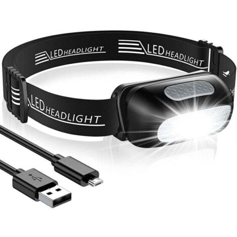 Lampe Frontale LED Rechargeable, Torche Frontale Puissante Étanche with 5 Modes d’Éclairage, Ultra-Léger & Réglable Lampes Frontales Enfants pour Pêche, Camping, Randonnée, Cyclisme