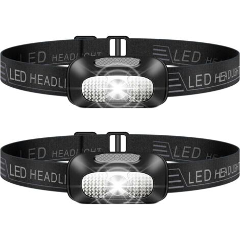 Lampe Frontale LED Rechargeable USB - 2 Pièces Légères et Puissantes pour Camping