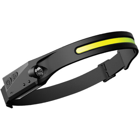 Lampe frontale LED rechargeable USB avec détecteur de mouvement, idéale pour pêche, course et activités extérieures.