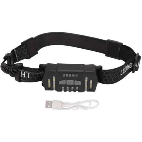 Lampe frontale LED rechargeable USB, idéale pour randonnée, course, vélo, pêche et travaux