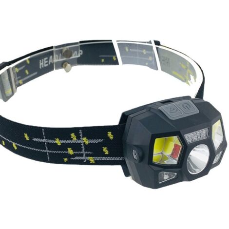 Lampe Frontale LED, Rechargeable USB Phare LED Puissante avec 5 Modes d’Éclairage, Détecteur de Mouvement