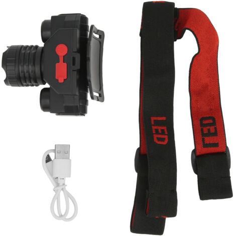 Lampe frontale LED rechargeable USB pour jogging, camping et activités extérieures T6