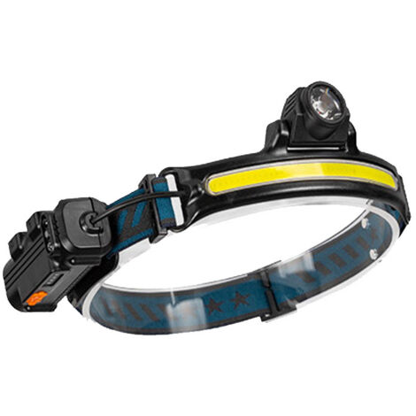 Lampe frontale LED rechargeable, USB XPG + COB ,Focus réglable, lampe frontale avec capteur, étanche à 270 °, avec 7 modes, pour la course à pied, le cyclisme, le camping, la randonnée (1) [Classe éne