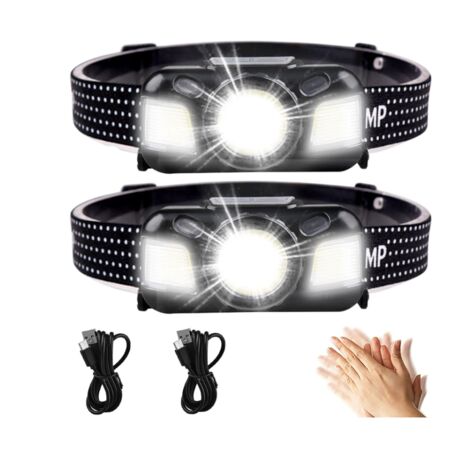 LE Lampe Frontale, 1300lux LED XPG Ultra Puissante, C500 Lampe