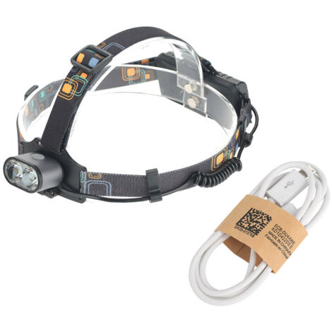 Lampe frontale LED T6 rechargeable par USB 3 modes étanche pour randonnée et camping