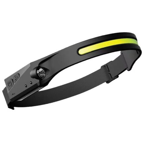 Lampe frontale LED USB 350 lumens – Éclairage grand angle 230° – Étanche IPX4 – Capteur intelligent – 5 modes d'éclairage