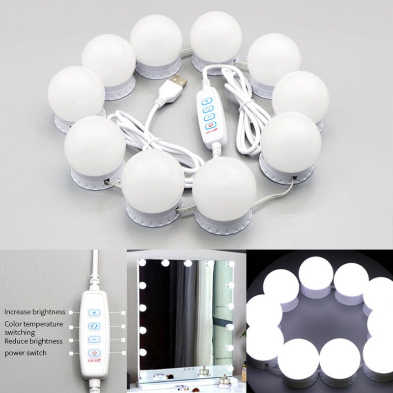 Lampe frontale LED USB à intensité variable, 3 couleurs, éclairage cosmétique