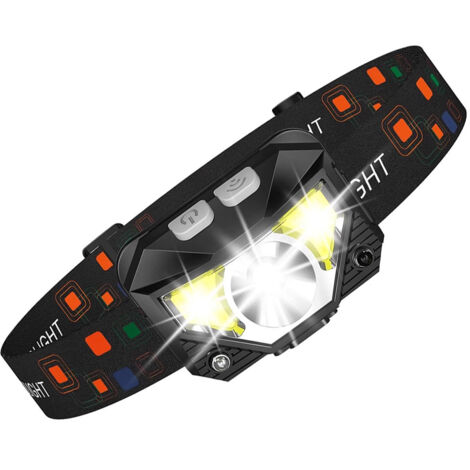 Lampe Frontale LED,2500 Lumens Lampe Frontale LED Ultra Puissante 8 Modes,IPX4 Étanche,Réglable à 60 Degrés,Avec Lumière Rouge,USB Rechargeable