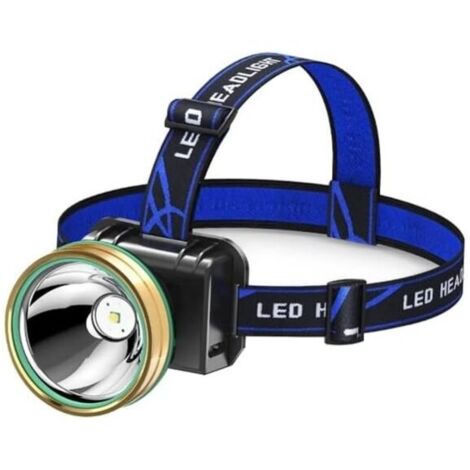 Lampe frontale LED.Lampe frontale étanche.lumière jaune lampes frontales rechargeables pour le camping.pivotante alimentée rechargeable par USB. ampoules T6 pour Camping Pêche Spéléo Chasse Randonnée