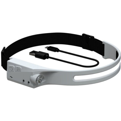 Lampe frontale légère, étanche et à détecteur de mouvement, idéale pour le vélo, la course à pied, la pêche et le camping, Grise