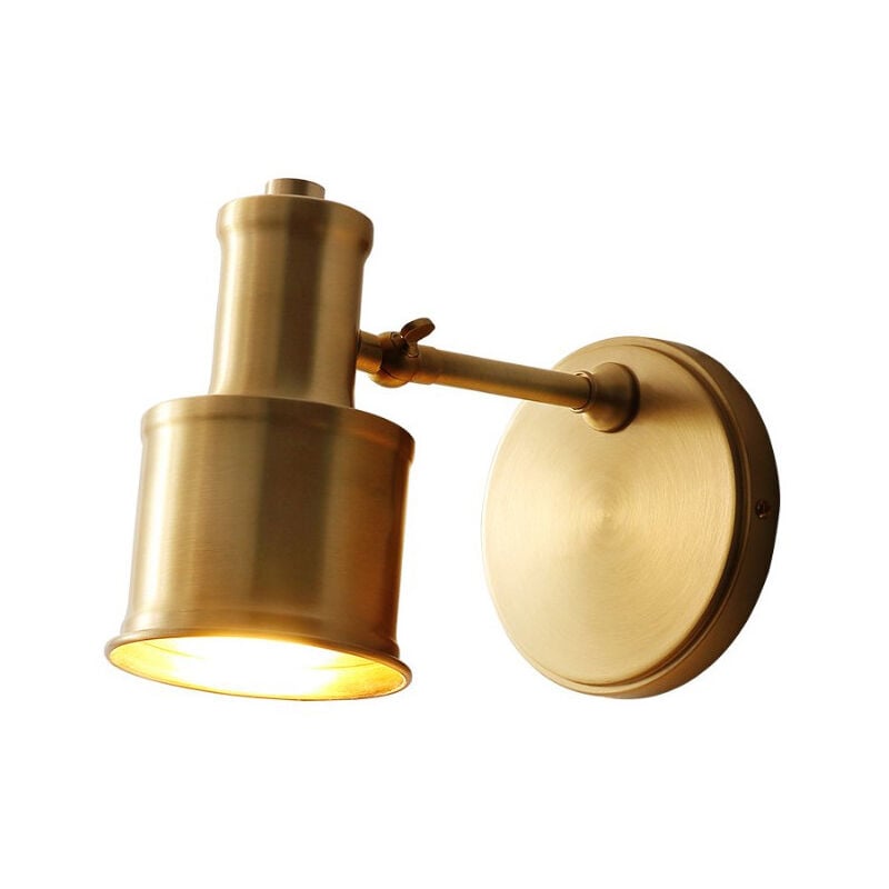 Lampe frontale miroir de salle de bain, luminaire mural entièrement en cuivre, tête unique, gradation tricolore