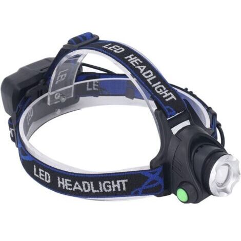 Lampe frontale Phare zoom télescopique portable, Réglage à 90 degrés monté sur la tête pour les travaux de pêche de nuit, Éclairage à 3 modes/conception étanche ( Color : Black , Size : Headlamps1)