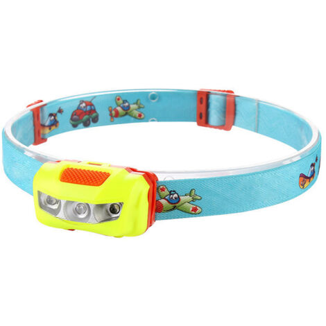 Lampe frontale pour enfants,dirigéLampe frontale pour la course nocturne, la randonnée et le camping, jaune fluorescent