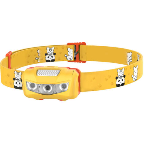 Lampe frontale pour enfants,dirigéLampe frontale pour la course nocturne, la randonnée et le camping, jaune vif