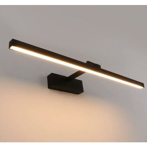 Lampe frontale pour miroir de salle de bain LED moderne minimaliste lampe pour armoire de toilette - noir, 50cm, 10W, 1pc