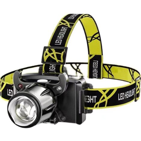 Lampe frontale pour une utilisation en extérieur, mode focalisé/mode projecteur, deux modes permettant de régler la distance et la portée.