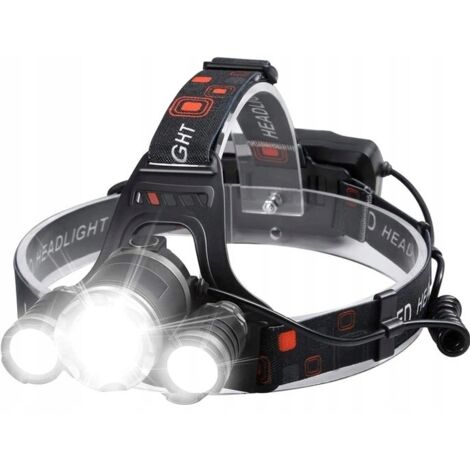 Lampe frontale puissante et réglable avec 3 LED