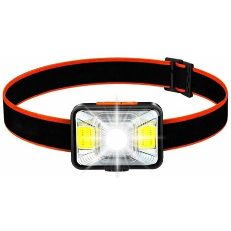 Lampe Frontale Puissante, LED Torch Frontale USB Rechargeable 150 Lumens 5 Modes D'éclairage Lumière Blanche et Rouge, Etanche IPX5 pour Pêche,Camping,Lecture,Randonnée,Cyclisme,etc. [Classe énergétiq