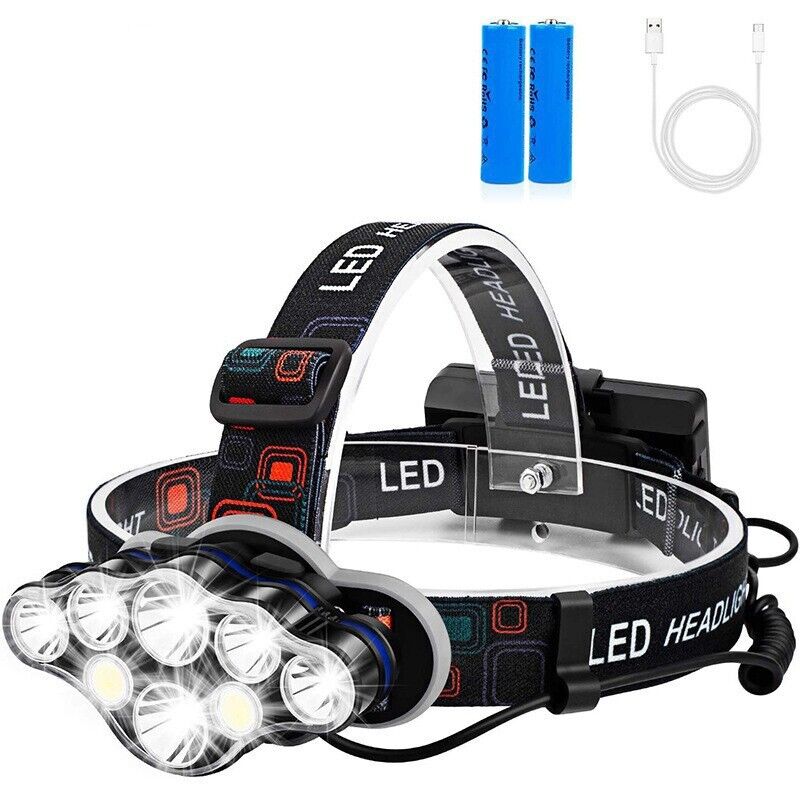 Lampe Frontale Rechargeable, 18000 Lumix Lampes Frontales Ultra Puissante Running, 8 Modes usb Torche Frontal Lecture, cob lumière frontale Rouge