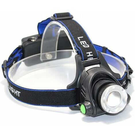 Lampe frontale rechargeable à LED, lampe frontale à LED 8000 lumens T6/L2 3 modes lampe zoomable lampe frontale étanche lampe de poche lampe frontale