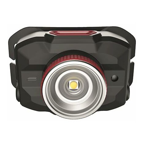 Lampe frontale rechargeable à led – Optique réglable – Flux lumineux 300 lumens – Led rouge intégrée pour travail collectif – Bizline