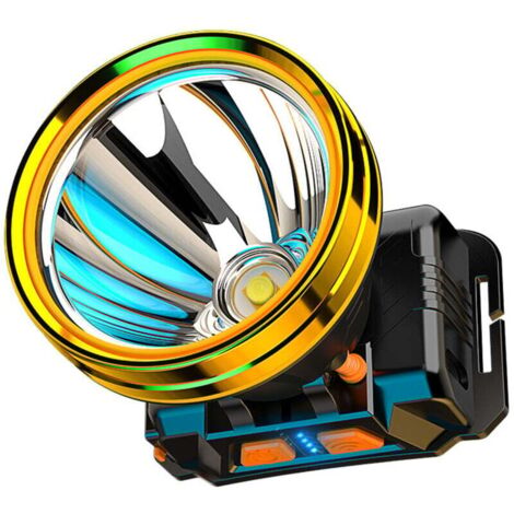 Lampe Frontale Rechargeable en Alliage d'Aluminium Lampe Frontale de Détection pour Pêche en Plein Air Forte Lumière Blanche Puce 55,DUBUNS