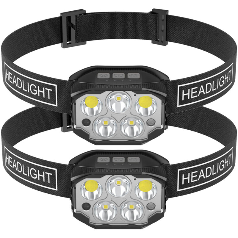 Lifcausal - Lampe frontale rechargeable haute luminosité pour pêche, lampe de poche à induction ultra longue durée