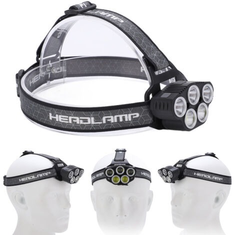 Lampe frontale rechargeable IPX4, étanche, six niveaux réglables, système de capteur infrarouge facile à utiliser, lampe frontale à capteur COB,DUBUNS