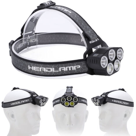 Lampe frontale rechargeable IPX4, étanche, six niveaux réglables, système de capteur infrarouge facile à utiliser, lampe frontale à capteur COB,DUBUNS