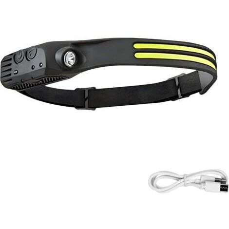 Lampe Frontale Rechargeable, LED avec détecteur de Mouvement, Bandeau Ajustable, étanche, idéale pour Le Camping, la Course à Pied et la randonnée