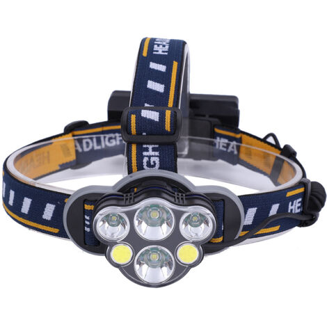Lampe frontale rechargeable par USB à 6 LED haute luminosité pour le camping et la pêche en plein air