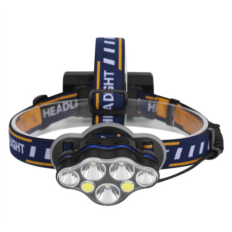 Lampe frontale rechargeable par USB à 7 LED haute luminosité pour le camping et la pêche en plein air