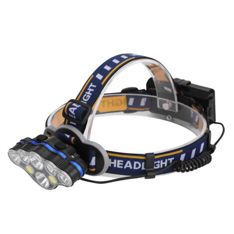 Lampe frontale rechargeable par USB à 8 LED haute luminosité pour le camping et la pêche en plein air