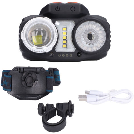 Lampe frontale rechargeable puissante, étanche IPX5, parfaite pour randonnée et activités extérieures.