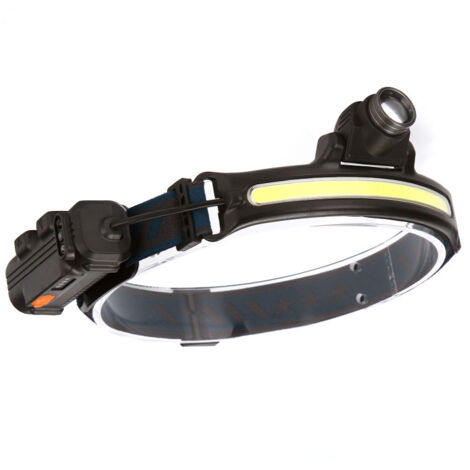 Lampe frontale rechargeable puissante, lampe frontale LED zoom 2000 lumens avec capteur de mouvement, 2000 mAh, 6 modes, lampe frontale COB étanche à 270°, idéale pour la course à pied, le camping, le