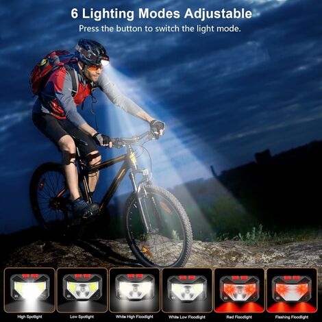 FISHTEC Lampe frontale LED Rechargeable Puissante 230 - 5 Modes d