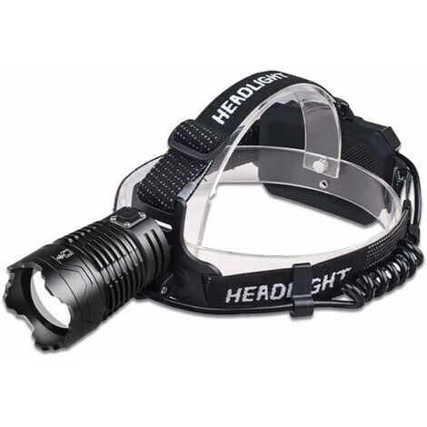 Lampe frontale rechargeable, super puissance XHP360 lampe frontale LED 8000 lumens super lumineuse lampe frontale LED lampe frontale, lumière la plus brillante adaptée pour la pêche, l'exploration