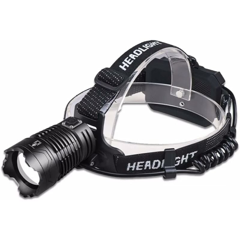 Lampe frontale rechargeable, super puissance XHP360 lampe frontale led 8000 lumens super lumineuse lampe frontale led lampe frontale, lumière la plus