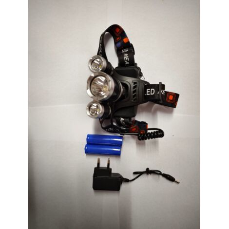 Lampe frontale rechargeable, ultra lumineuse, étanche, légère, LED haute puissance, 2 batteries 18650, chargeur, zoomable et réglable à 90°, adaptée à la course à pied/camping/pêche [Classe énergétiqu