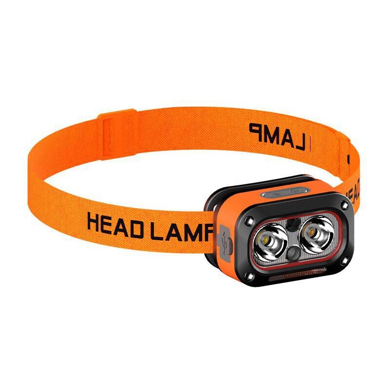 Lampe Frontale Rechargeable USB 2 Pcs, 1200LM Super Lumineux Lampe Frontale Led Ultra Puissante avec 5 Modes et Commutateur de capteur, Angle