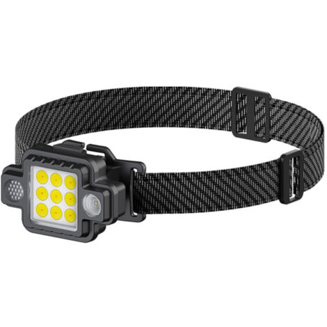 Lampe frontale rechargeable USB pour activités de plein air, lampe de travail avec tête réglable et 5 modes d'éclairage pour le vélo, le camping, la randonnée et la course à pied