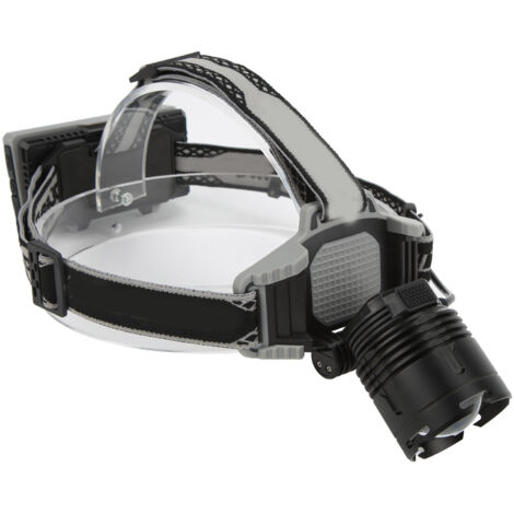 Lampe frontale rechargeable USB XHP70, zoom puissant, écran numérique et bandeau réglable pour randonnée.