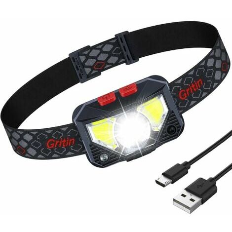 Lampe Frontale Rechargeable,1500L Super Lumineux Léger Étanche Torche Frontale LED Puissante avec Voyant Rouge, Détecteur de Mouvement, 8 Modes d'éclairage, 25H d'autonomie pour Course/Camping