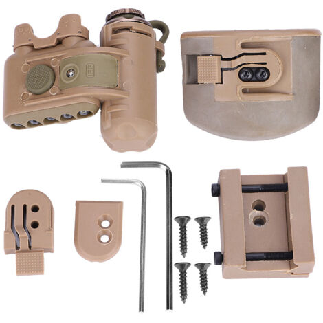 Lampe frontale tactique militaire pour casque, lumière de survie et signalisation sur le terrain (Beige)